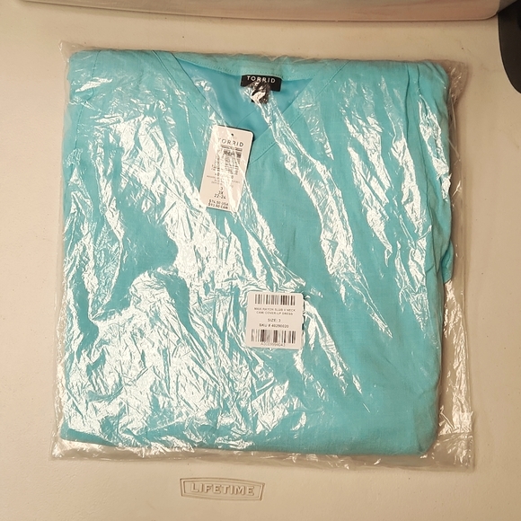 ❤️NWT VINTAGE TORRID SWIM COVER UP - V NECK - LINED BEACH DRESS PLUS SIZE - Picture 5 of 13